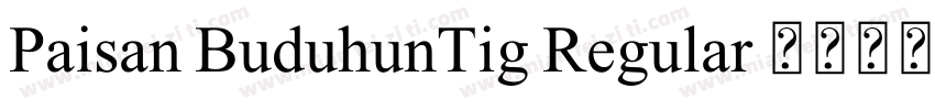 Paisan BuduhunTig Regular 字体下载字体转换